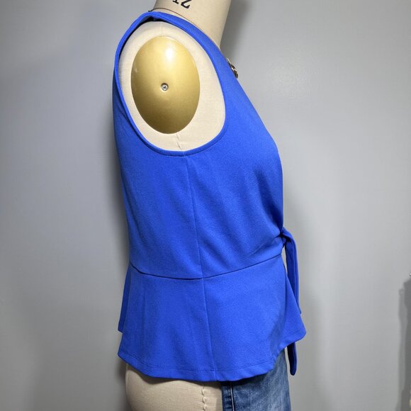 Talbots Tie Front tank with peplum Periwinkle Blue - Petite L - Picture 4 of 7